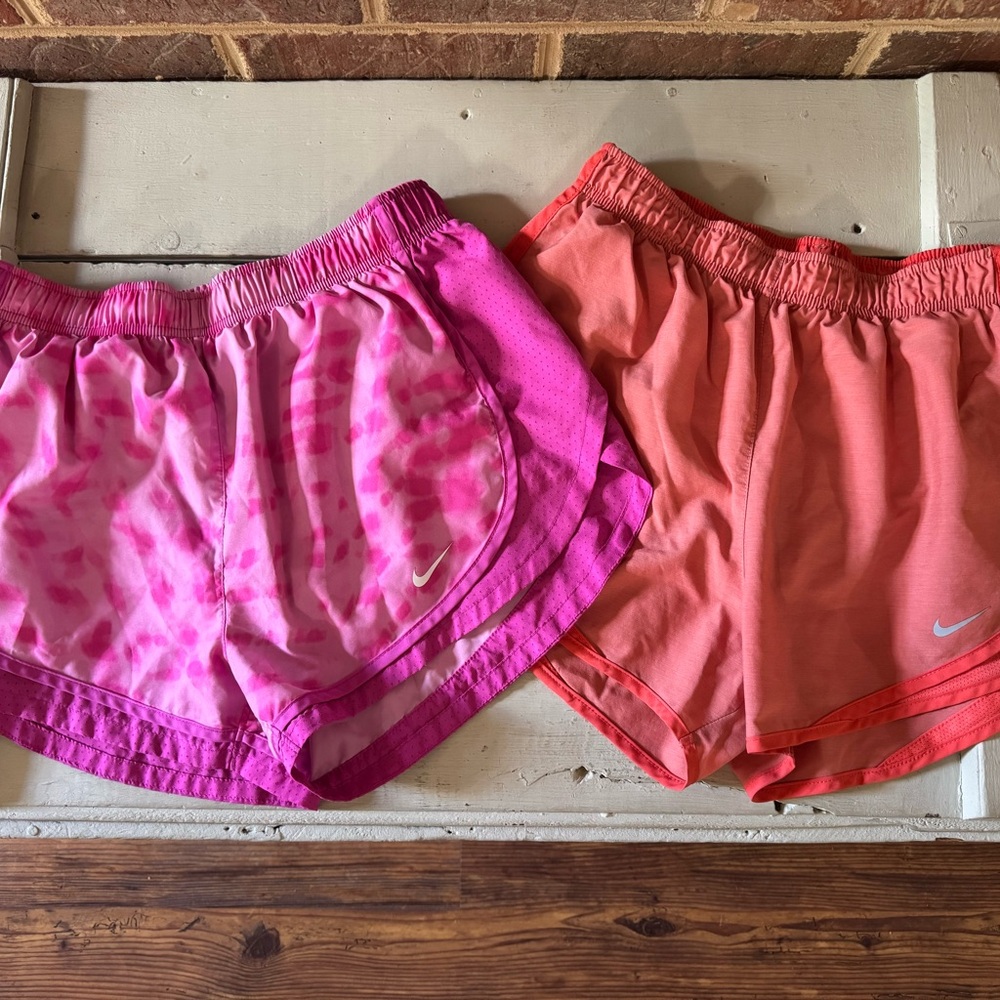 Nike Women's Athletic Shorts in Pink and Coral